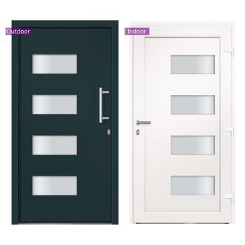 Haustür Aluminium und PVC Anthrazit 110x210 cm