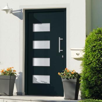 ARDEBO.de - Haustür Aluminium und PVC Anthrazit 100x200 cm