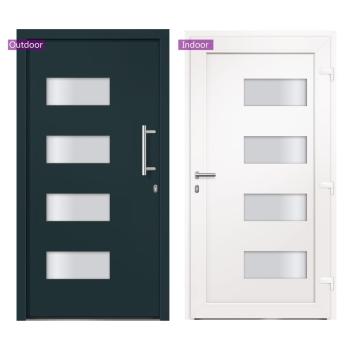 Haustür Aluminium und PVC Anthrazit 100x200 cm