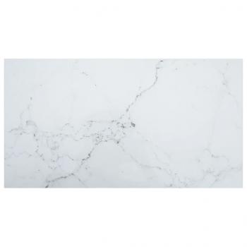 ARDEBO.de - Tischplatte Weiß 120x65 cm 8 mm Hartglas in Marmoroptik