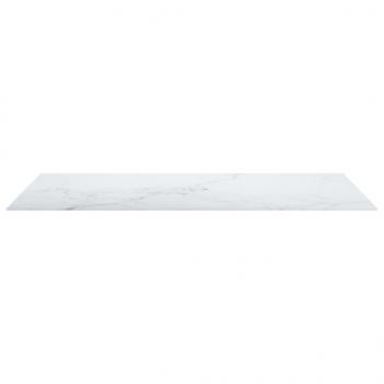 Tischplatte Weiß 120x65 cm 8 mm Hartglas in Marmoroptik