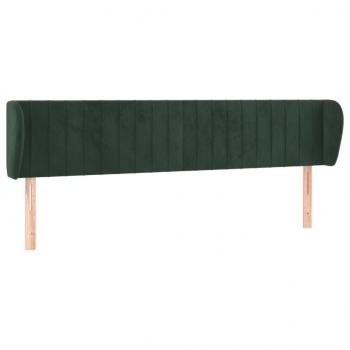 Kopfteil mit Ohren Dunkelgrün 203x23x78/88 cm Samt