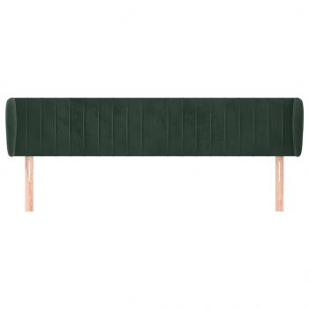 Kopfteil mit Ohren Dunkelgrün 203x23x78/88 cm Samt