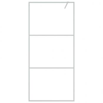 Duschwand für Begehbare Dusche Silbern 90x195cm ESG-Klarglas
