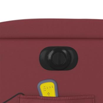 Massagesessel mit Aufstehhilfe Elektrisch Weinrot Kunstleder