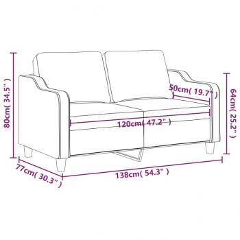 2-Sitzer-Sofa Braun 120 cm Stoff