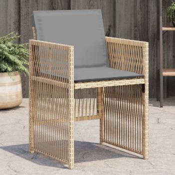 ARDEBO.de - Gartenstühle mit Kissen 4 Stk. Beigemischung Poly Rattan