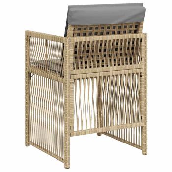 Gartenstühle mit Kissen 4 Stk. Beigemischung Poly Rattan