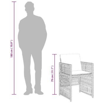 Gartenstühle mit Kissen 4 Stk. Beigemischung Poly Rattan