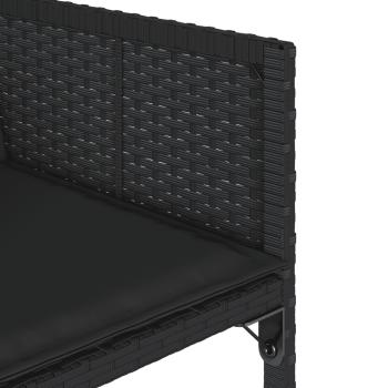 9-tlg. Garten-Essgruppe mit Kissen Schwarz Poly Rattan