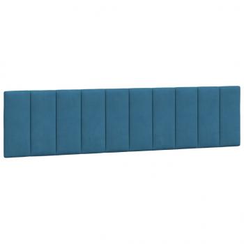 Bettgestell mit LED-Leuchten Blau 200x200 cm Samt
