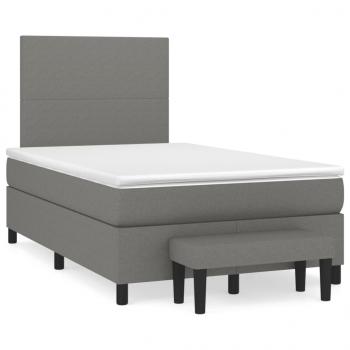 ARDEBO.de - Boxspringbett mit Matratze Dunkelbraun 120x190 cm Stoff
