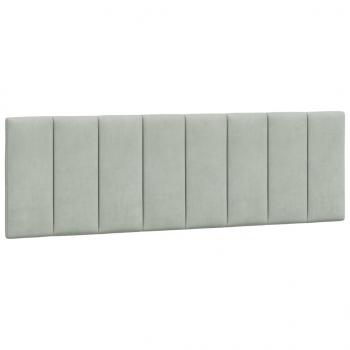 Bett mit Matratze Hellgrau 160x200 cm Samt