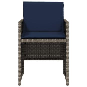 Gartenstühle mit Kissen 4 Stk. Grau Poly Rattan