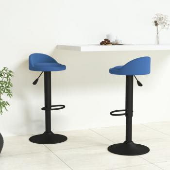 ARDEBO.de - Barhocker 2 Stk. Blau Samt