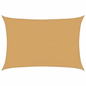 Sonnensegel 160 g/m² Rechteckig Sandfarbe 3,5x4,5 m HDPE
