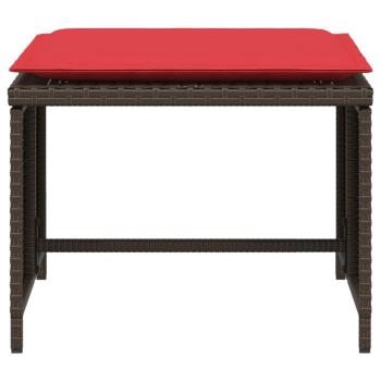 Gartenstuhl mit Fußhocker Braun Poly Rattan