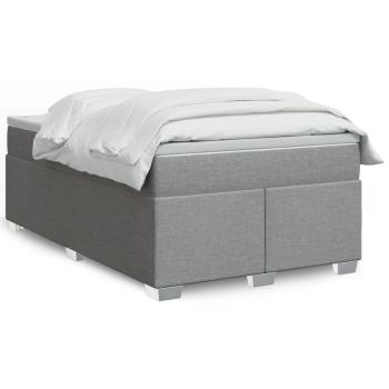 ARDEBO.de - Boxspringbett mit Matratze Hellgrau 120x190 cm Stoff