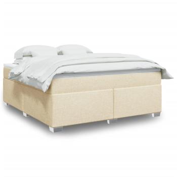 ARDEBO.de - Boxspringbett mit Matratze Creme 180x200 cm Stoff