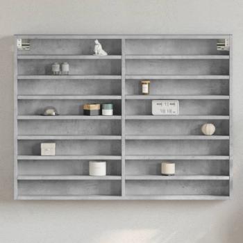 ARDEBO.de - Vitrinenschrank Betongrau 100x8,5x75 cm Holzwerkstoff