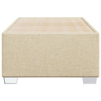 Bettgestell ohne Matratze Creme 100x200 cm Stoff