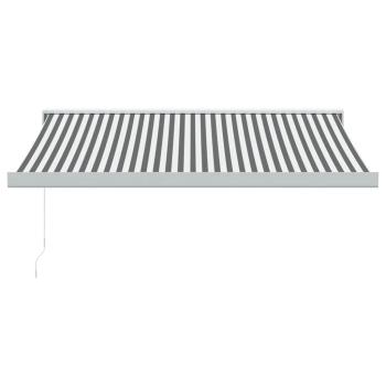 Markise Einziehbar Anthrazit & Weiß 3,5x2,5 m Stoff & Aluminium