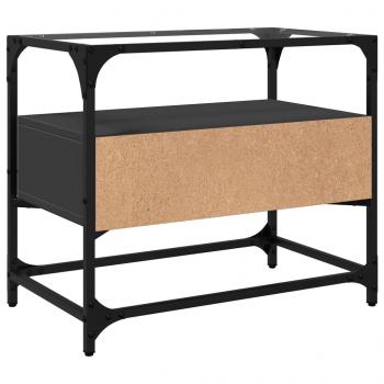 TV-Schrank mit Glasplatte Schwarz 60x35x51 cm Holzwerkstoff