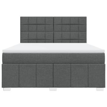 Boxspringbett mit Matratze Dunkelgrau 180x200 cm Stoff