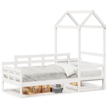 ARDEBO.de - Tagesbett mit Dach Weiß 90x190 cm Massivholz Kiefer