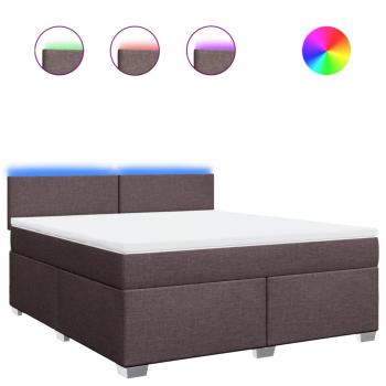 ARDEBO.de - Boxspringbett mit Matratze Dunkelbraun 180x200 cm Stoff