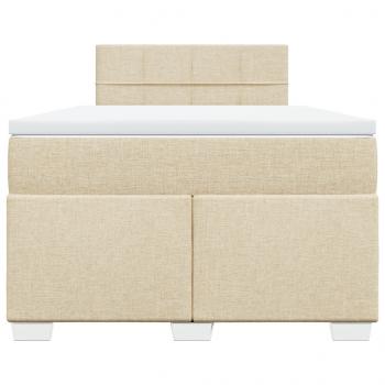 Boxspringbett mit Matratze Creme 120x190 cm Stoff