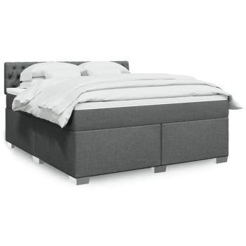 ARDEBO.de - Boxspringbett mit Matratze Dunkelgrau 180x200 cm Stoff