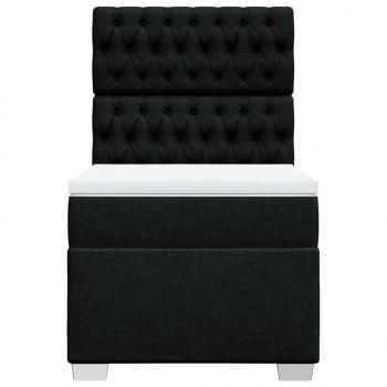 Boxspringbett mit Matratze Schwarz 90x200 cm Stoff