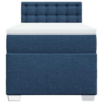 Boxspringbett mit Matratze Blau 100x200 cm Stoff