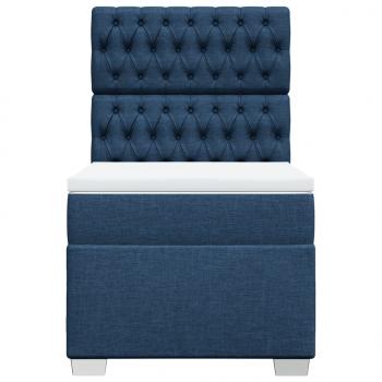 Boxspringbett mit Matratze Blau 90x190 cm Stoff