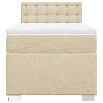 Boxspringbett mit Matratze Creme 80x200 cm Stoff