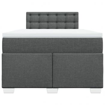Boxspringbett mit Matratze Dunkelgrau 120x200 cm Stoff
