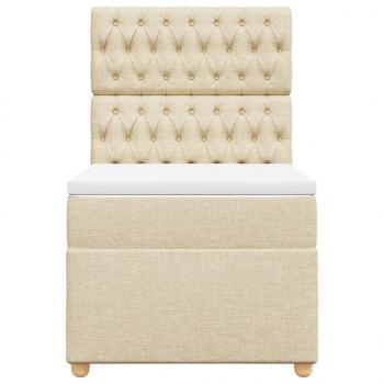 Boxspringbett mit Matratze Creme 90x190 cm Stoff