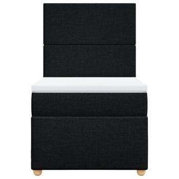 Boxspringbett mit Matratze Schwarz 90x200 cm Stoff