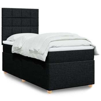 ARDEBO.de - Boxspringbett mit Matratze Schwarz 100x200 cm Stoff