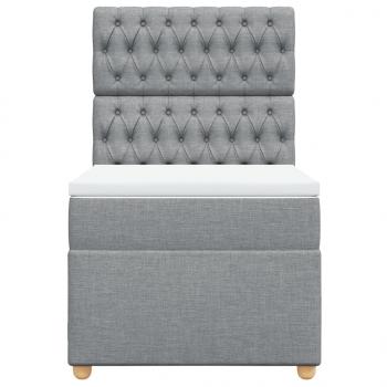 Boxspringbett mit Matratze Hellgrau 100x200 cm Stoff