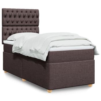 ARDEBO.de - Boxspringbett mit Matratze Dunkelbraun 100x200 cm Stoff
