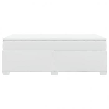 Boxspringbett mit Matratze Weiß 90x200 cm Kunstleder