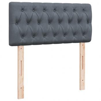 Boxspringbett mit Matratze Dunkelgrau 80x200 cm Samt
