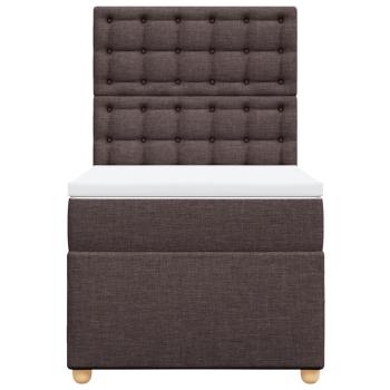 Boxspringbett mit Matratze Dunkelbraun 80x200 cm Stoff