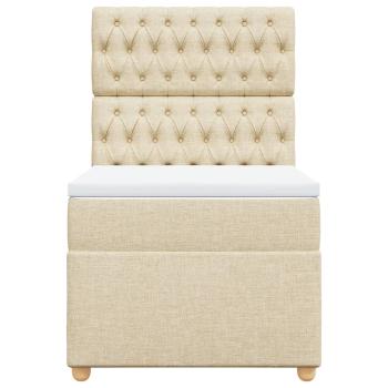 Boxspringbett mit Matratze Creme 90x190 cm Stoff