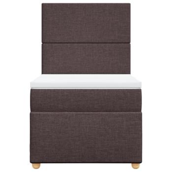 Boxspringbett mit Matratze Dunkelbraun 100x200 cm Stoff