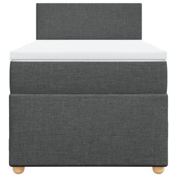 Boxspringbett mit Matratze Dunkelgrau 90x200 cm Stoff