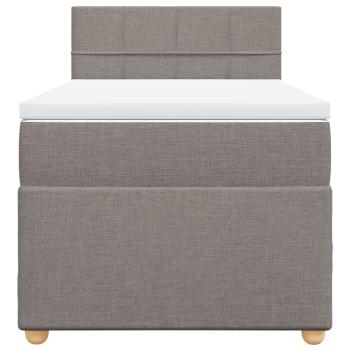 Boxspringbett mit Matratze Taupe 100x200 cm Stoff