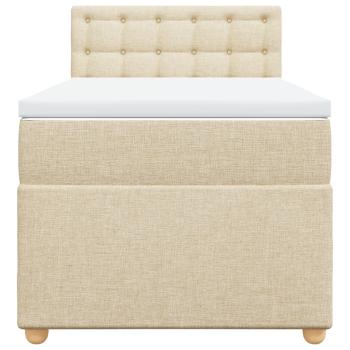 Boxspringbett mit Matratze Creme 100x200 cm Stoff